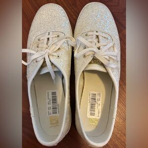 Keds Kids Glitter Lace-Up Sneakers - White
